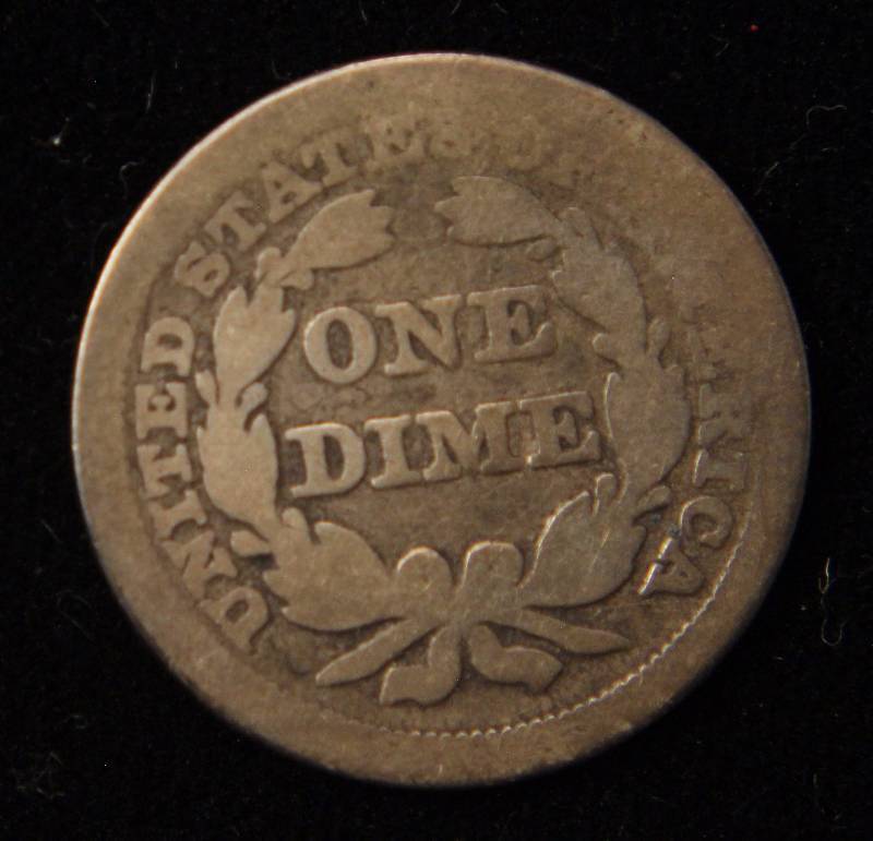 1856 US SEATED LIBERTY DIME AG