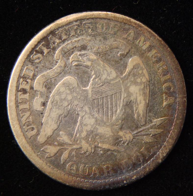 1875 US SEATED LIBERTY QUARTER FINE