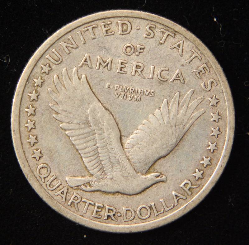 1917 TYPE I (exposed breast no stars) STANDING LIBERTY QUARTER XF