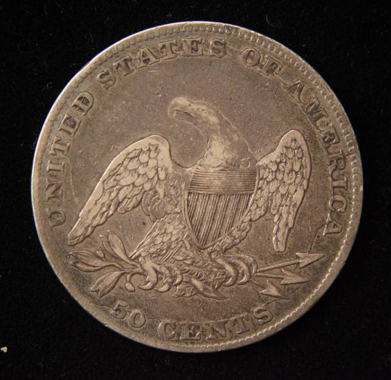1837 US BUST SILVER HALF DOLLAR VF