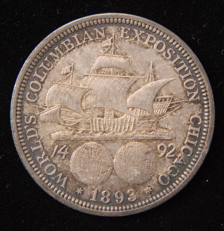 1893 US CHICAGO WORLDS FAIR SILVER COMMEMORATIVE COLUMBIAN EXPOSITION AU