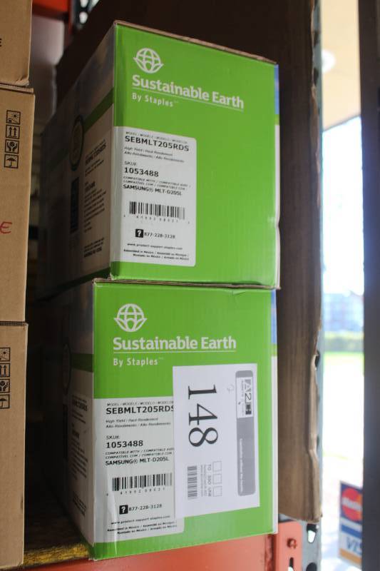 lot 148 image: Lot of (2) Staples Sustainable Earth Samsung High Yield Print Toner Cartridges