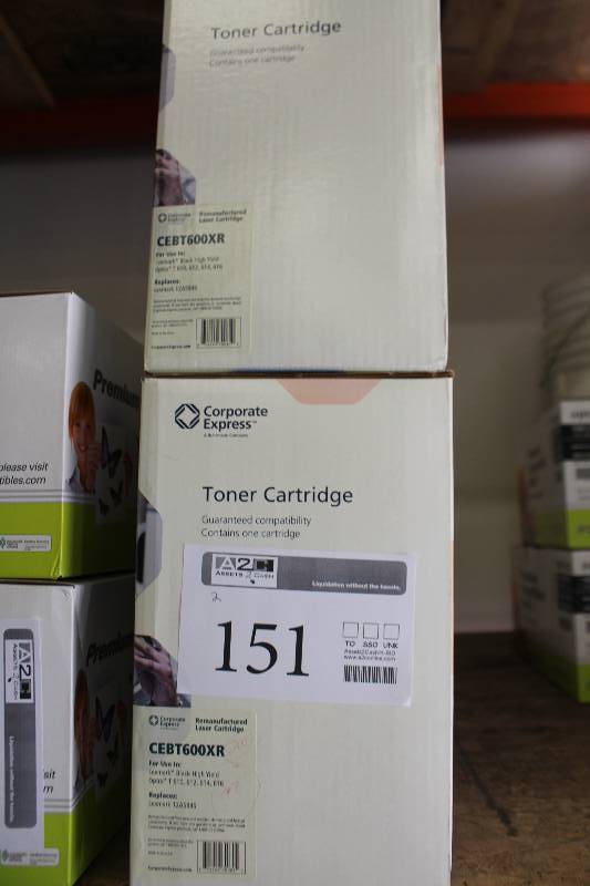 lot 151 image: Lot of (2) Corporate Express Lexmark High Yield Remanufactured Laser Cartridges