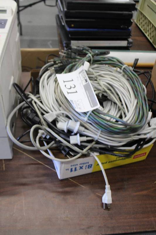 lot 131 image: Box Lot of Misc Power Cords