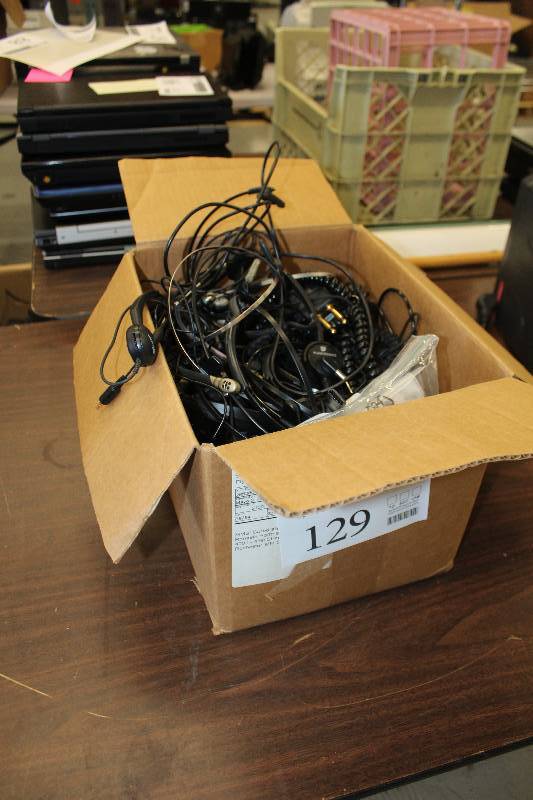 lot 129 image: Box Lot of Plantronics Headsets