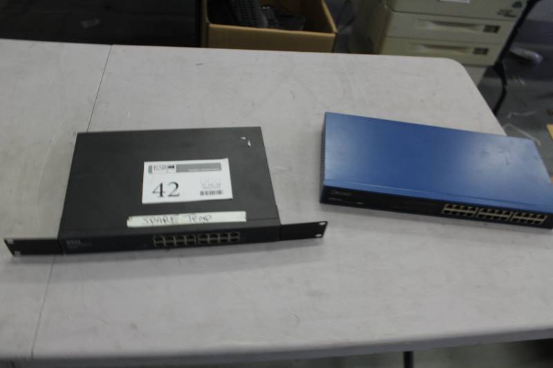 lot 42 image: Lot of (2) Computer Hardware Includes Dell PowerConnect 2716 Rack-Mount Switch, Zonet ZFS3124 24-Port 10100 Mbps Switch