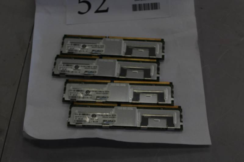 lot 52 image: Lot of (4) Crucial 2GB 240-Pin 256Mx72 DDR2 PC2-5