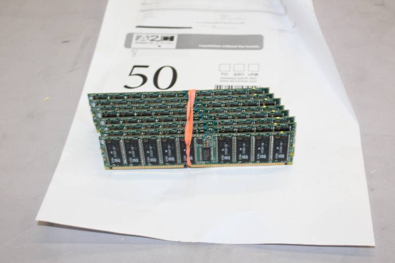 lot 50 image: Lot of (8) HP 2GB DDR DIMM A6970AX Server RAM