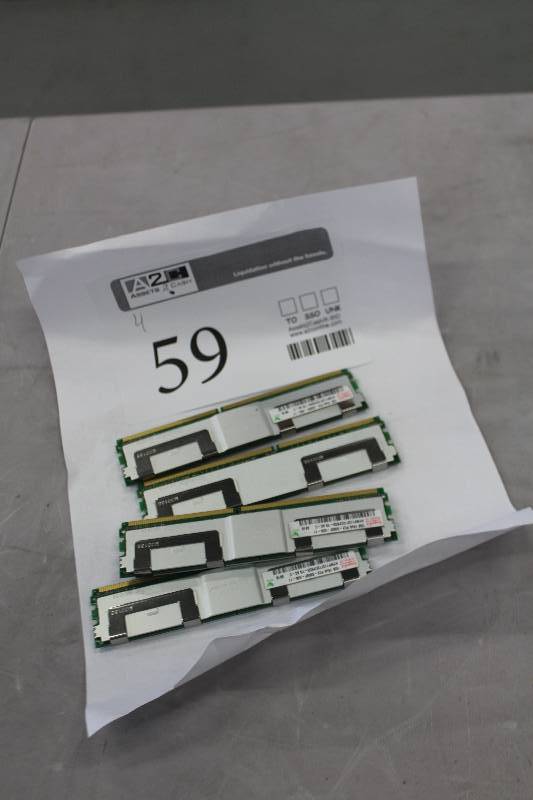 lot 59 image: Lot of (4) Hynix 1GB 1Rx8 PC2-5300F-555-11