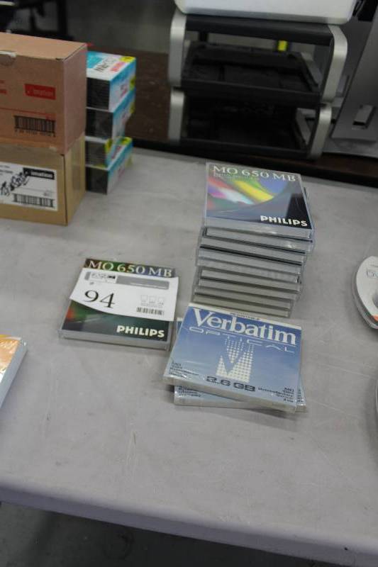 lot 94 image: Lot of (12) Philips, Verbatim 650MB Magneto Optical Disk