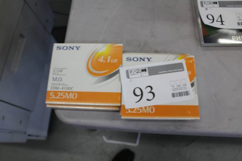 lot 93 image: Lot of (6) Sony 4.1GB 5.25in. Magneto Optical Disk