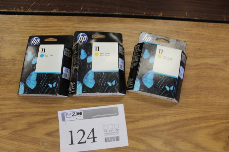 lot 124 image: Lot of (3) HP 11 Ink Cartridges
