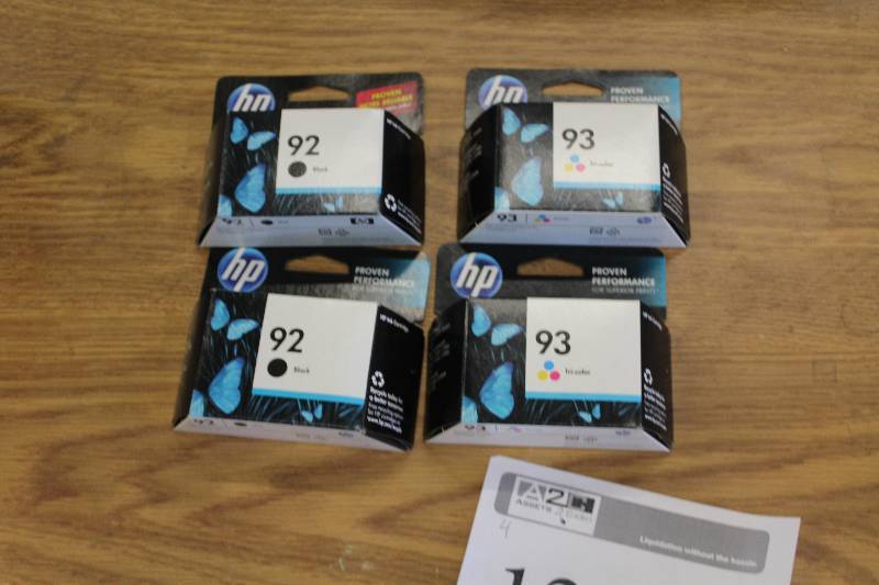 lot 122 image: Lot of (4) HP 92,93 Ink Cartridges