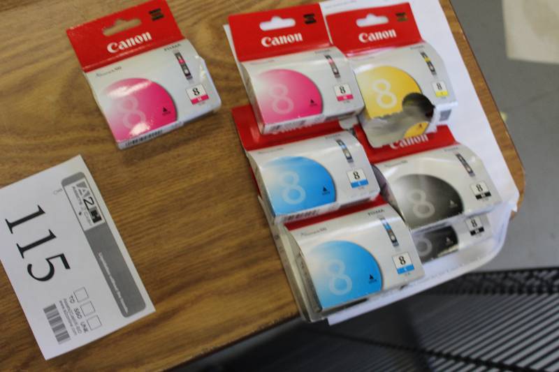 lot 115 image: Lot of (8) Canon 8 Ink Cartridges