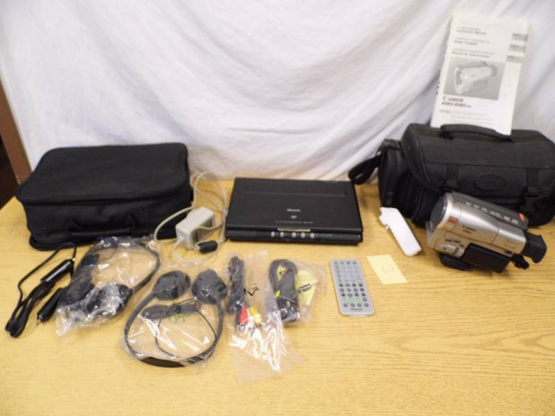 lot 62 image: Portable DVD Player - Canon Camcorder