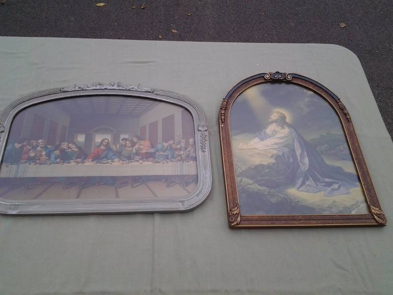 lot 34 image: 2-Framed Religious Pictures (17x14, 20x14)