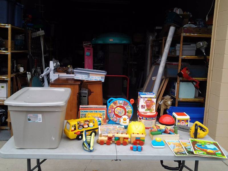 lot 35 image: Sterilite 18-Gallon Tote With Lid FULL Of Kids Toys
