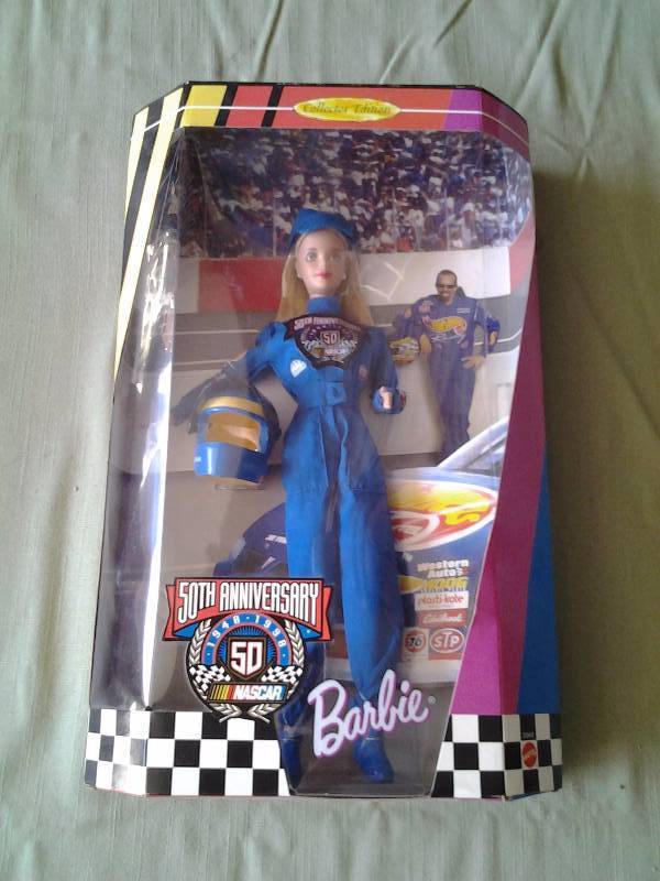 lot 50 image: 50th Anniversary NASCAR Barbie 1998