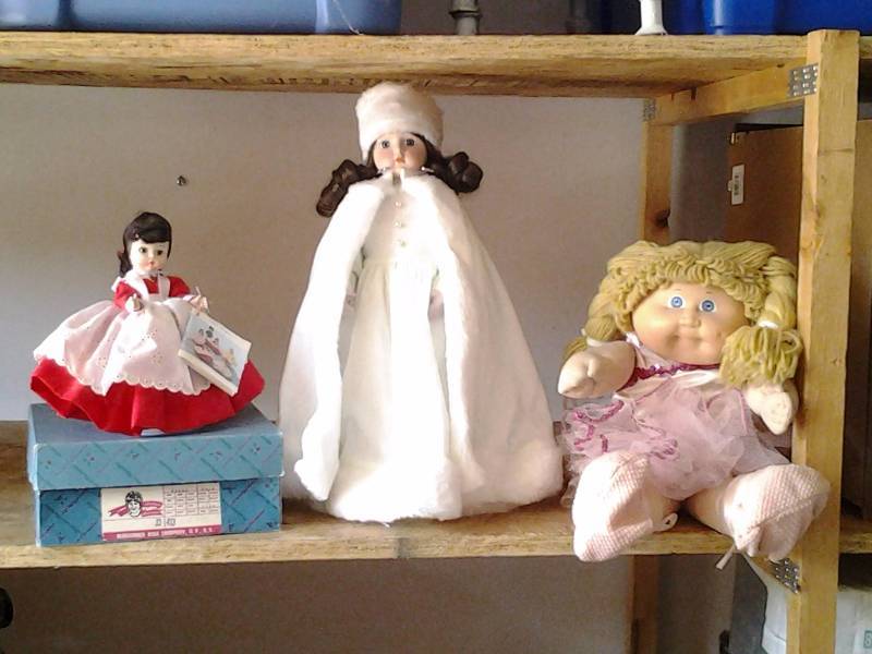 lot 58 image: Madame Alexander Little Women Doll With Original Box, Cabbage Patch Doll, Porcelain Doll WStand