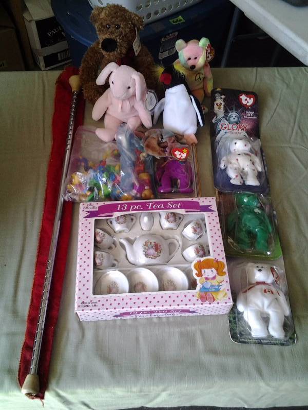 lot 59 image: Lot Of Beanie Babies, Tea Party Set, Baton, Simpson Characters