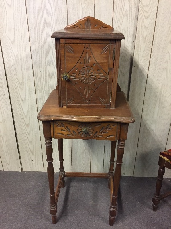 Antique Candlestick Telephone Stand & Chair Woodworking & Other Power