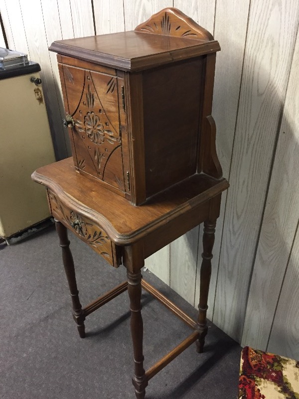 Antique Candlestick Telephone Stand & Chair Woodworking & Other Power