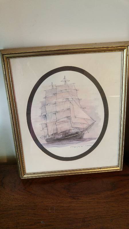 lot 74 image: 2 nice ship theme pictures with nice frames