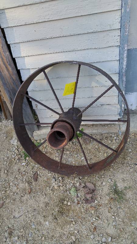 lot 3A image: 24 in steel wagon wheel