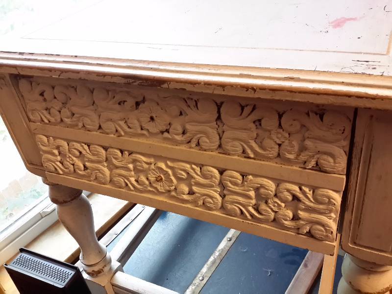 lot 58 image: Nice side table with drawer and carved drawer face