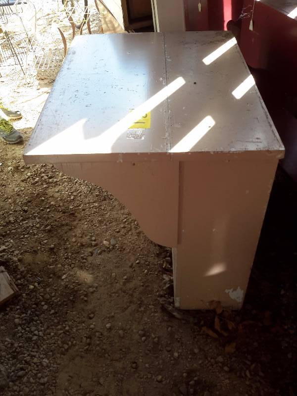 lot 31 image: Very nice SOLID WOOD.. Drop leaf shelfdeskwork shelf