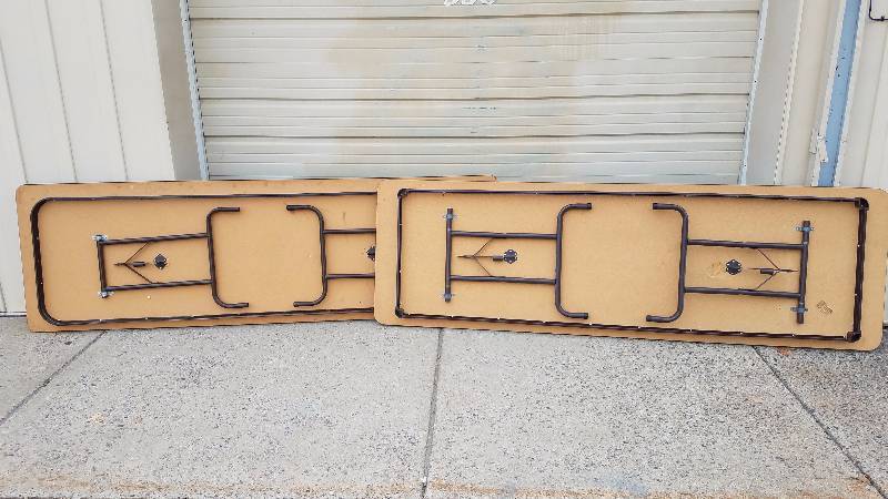 (2) 8 Wood Folding Tables