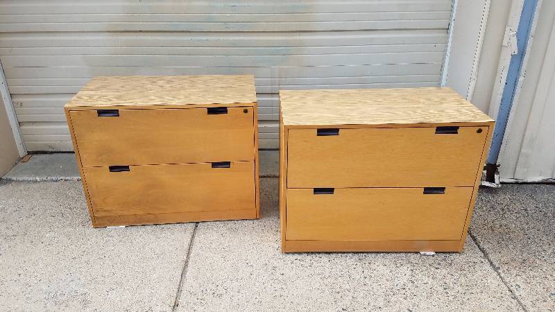 (2) Wood File Cabinets