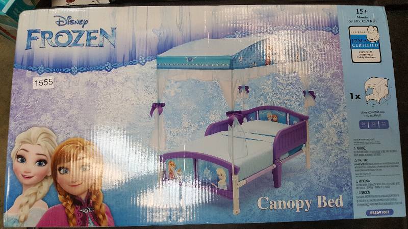 lot 1555 image: Delta Disney Frozen Toddler Canopy Bed