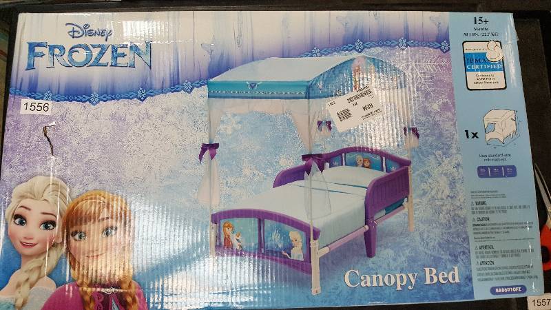 lot 1556 image: Delta Disney Frozen Toddler Canopy Bed