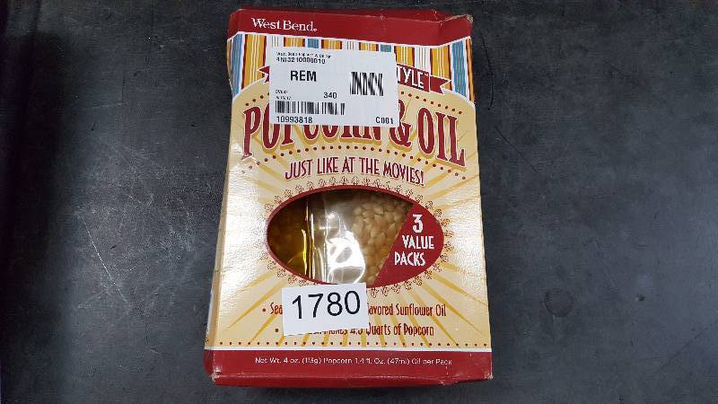 lot 1780 image: West Bend Popcorn & Oil 3pk