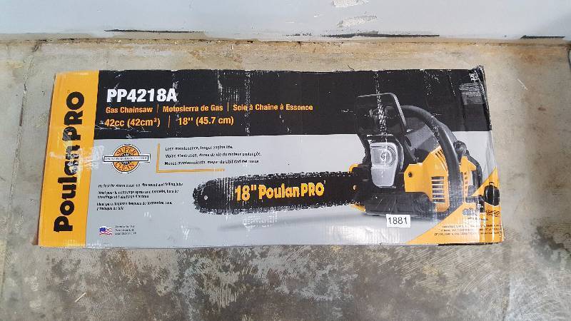 lot 1881 image: Poulan Pro 18 Gas Chainsaw with Case