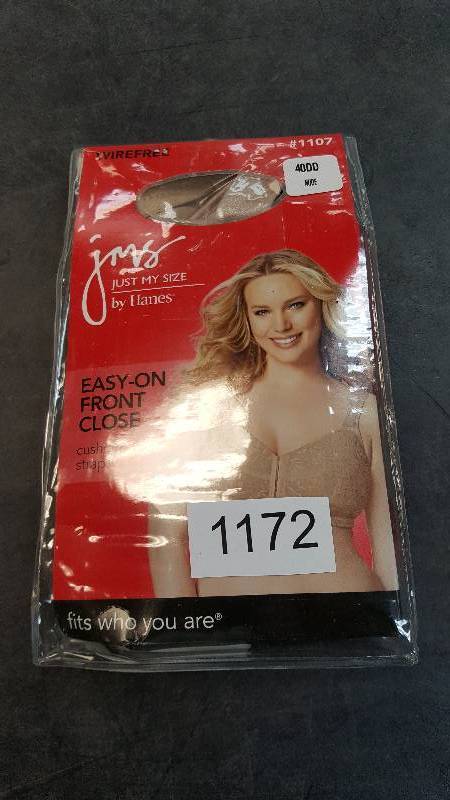 lot 1172 image: Lot of 2 - Womens Just My Size Comfort Cushion Strap Front Close Bra Nude 40 DD