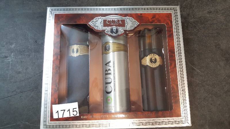 lot 1715 image: Cuba Gold 3-Pc. CologneBody Spray Set