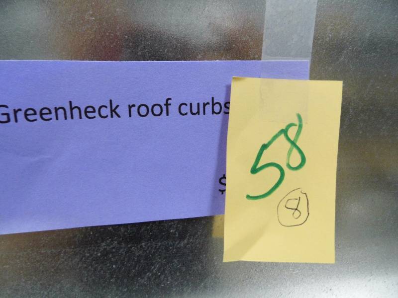 lot 58 image: Lot of 8 Greenheck Roof Curbs
