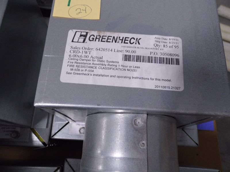 lot 109 image: Lot of 24 Greenheck Motorized Dampers
