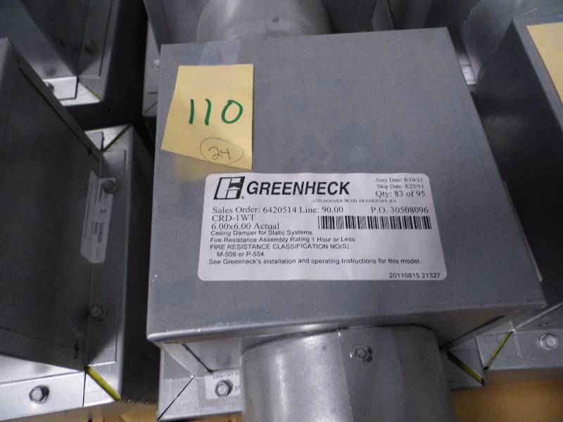 lot 110 image: Lot of 24 Greenheck Motorized Dampers