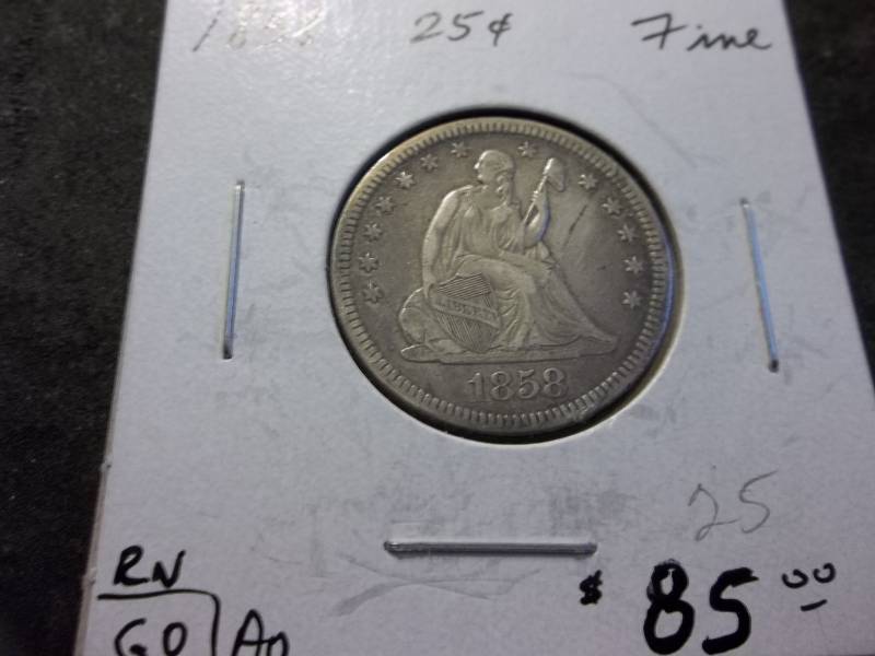 1858 Seated Quarter