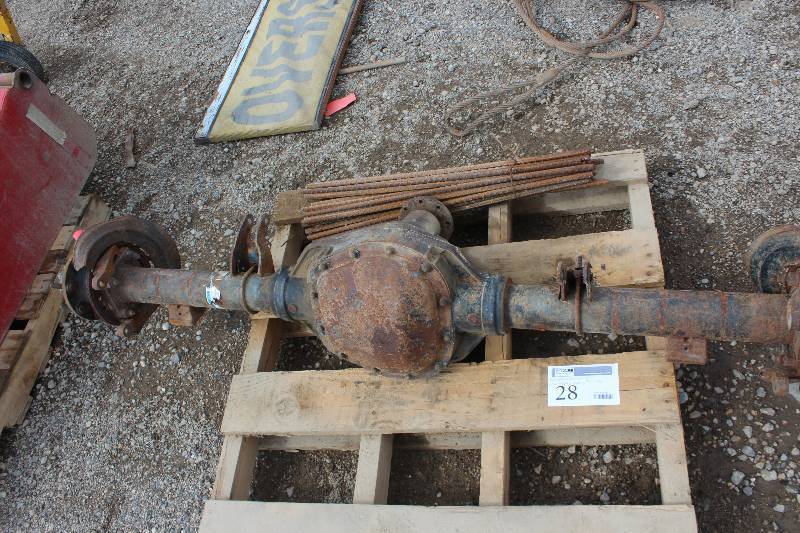 lot 28 image: Ford Pickup Rear-end Axle, Rebar Included