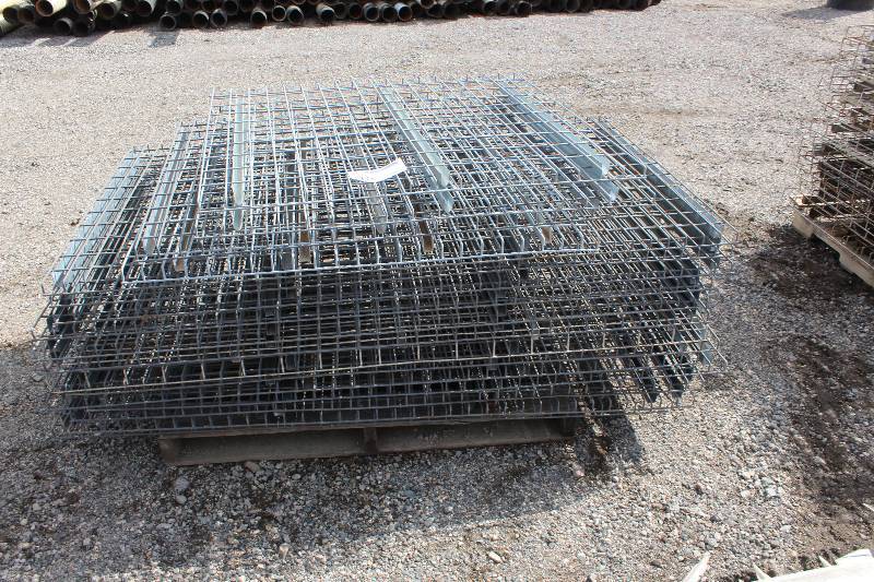 lot 48 image: Lot of (Approximately 15) Pallet Racking Metal Mesh Shelves