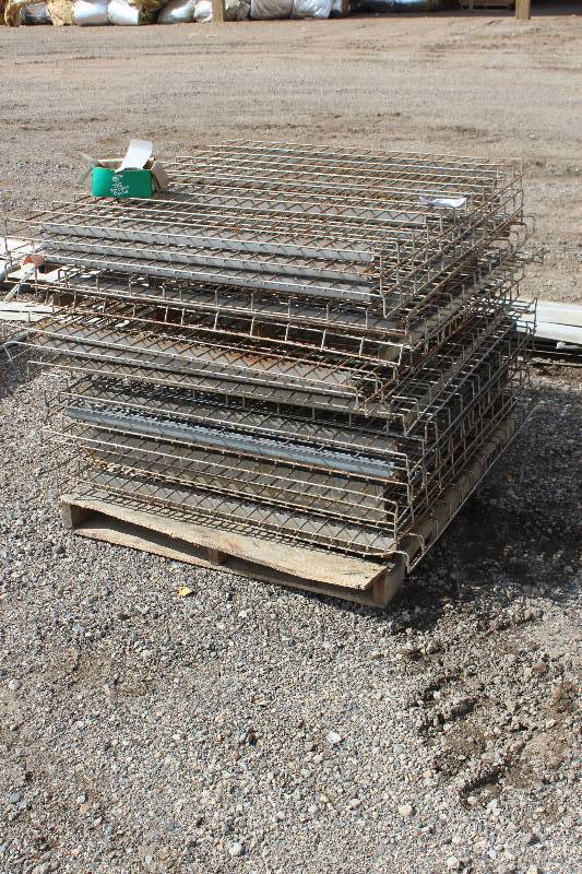 lot 49 image: Lot of (Approximately 15) Pallet Racking Metal Mesh Shelves