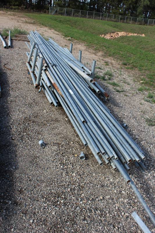 lot 164 image: Lot of (90) Fencing Includes 40-20ft. & Various Length Top Rails, 50-Misc Posts
