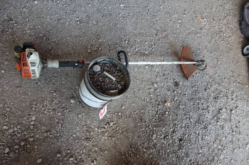 lot 181 image: Stihl F555 Weed Whip, Bucket Of Screws