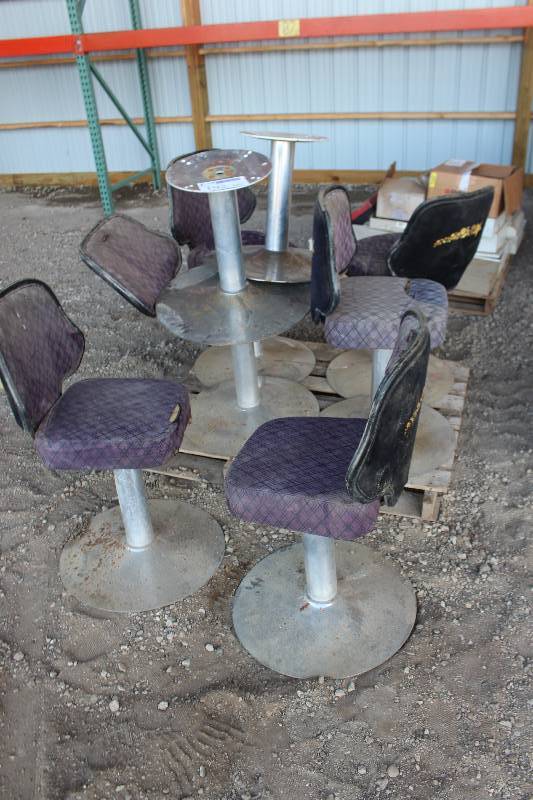 lot 192 image: Lot of (6) Gambling Equipment Includes 4-Casino Chairs, 3-Bases