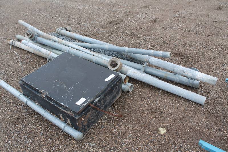 lot 165B image: Osco Powered Gate Opener w Power Box, Tracking, Poles