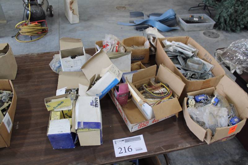 lot 216 image: Electrical Equipment Includes Switches, Hardware